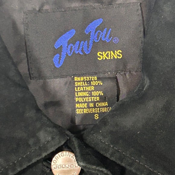 JouJou Skins Womens S Black Suede Leather Fringe Western Jacket Whipstitch VTG - Picture 3 of 12
